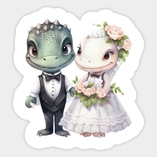 Crocodile Couple Gets Married Sticker